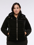 Velvet-effect hooded down jacket image number 3