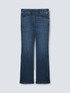 Flare-Jeans mit floraler Stickerei und elastischem Bund image number 4