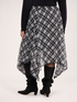 Long flared skirt in checked georgette image number 1