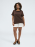 Two-tone linen blend T-shirt image number 0