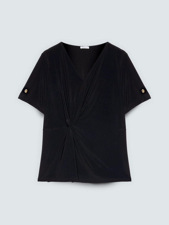 Draped jersey T-shirt