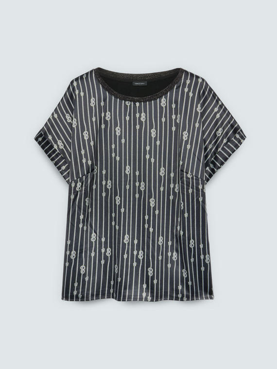 Camiseta bimaterial fantas&iacute;a nudos