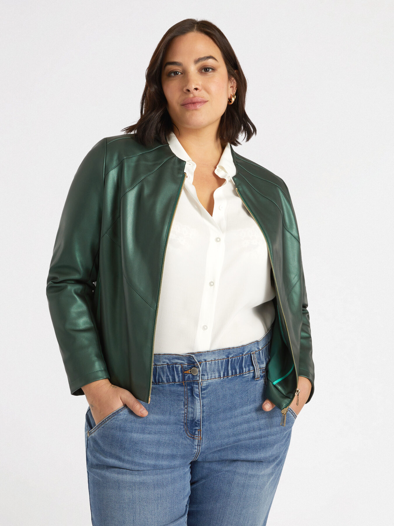 Veste de motard en tissu lam&eacute; image number 2