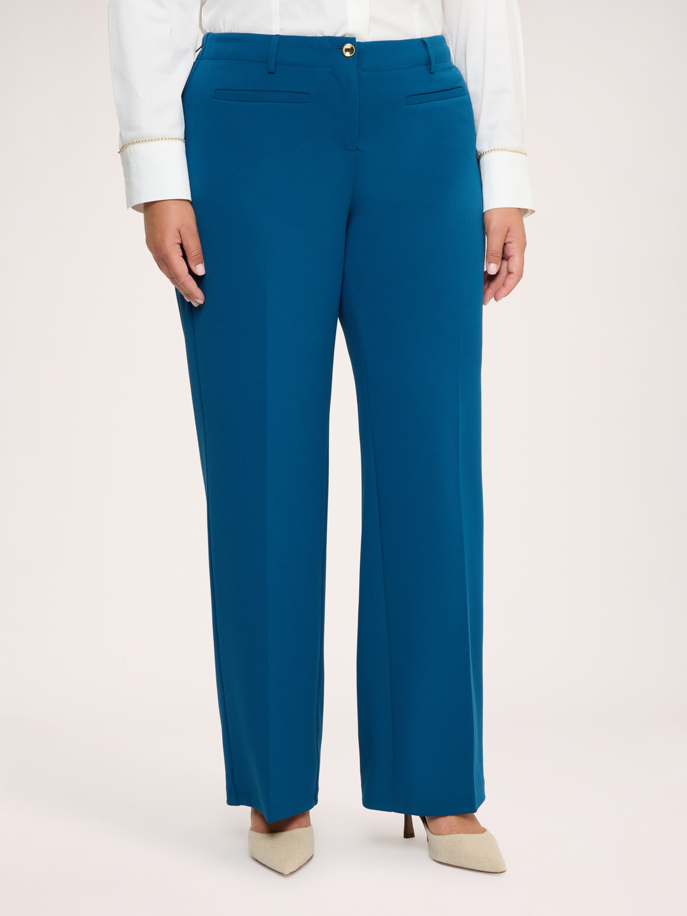 Pantalones Wide Leg en tejido stretch image number 0