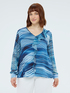Printed viscose blouse with ruffles image number 0