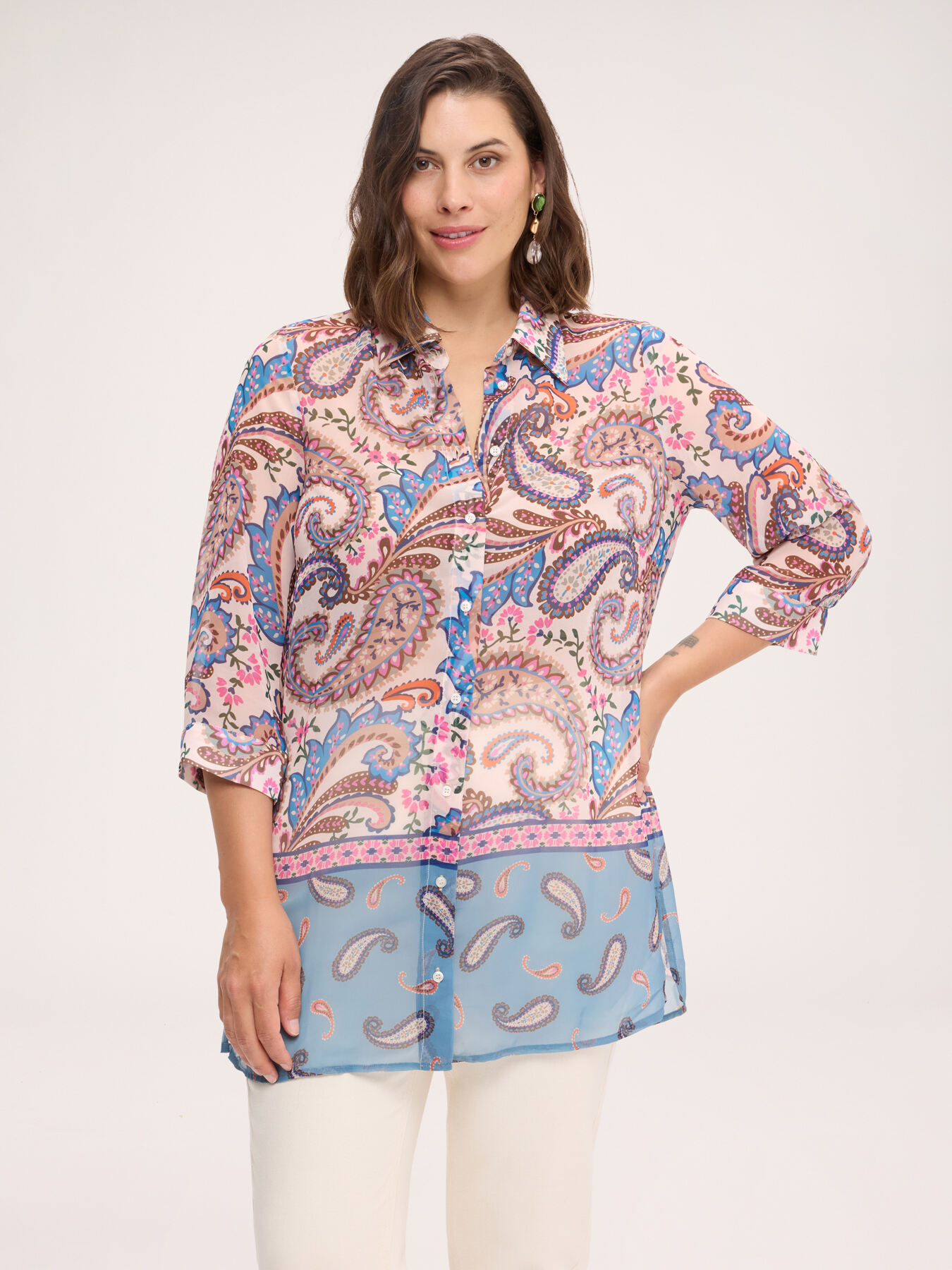 Georgette shirt with print image number 0
