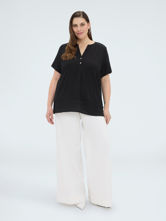 Lyocell blend T-shirt with buttons