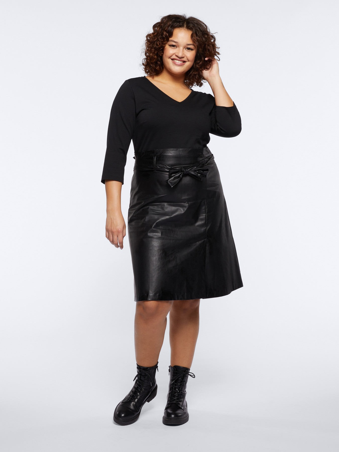 Vestito in due tessuti con fusciacca image number 0