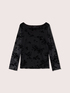 Tulle T-shirt with flock embroidery image number 4