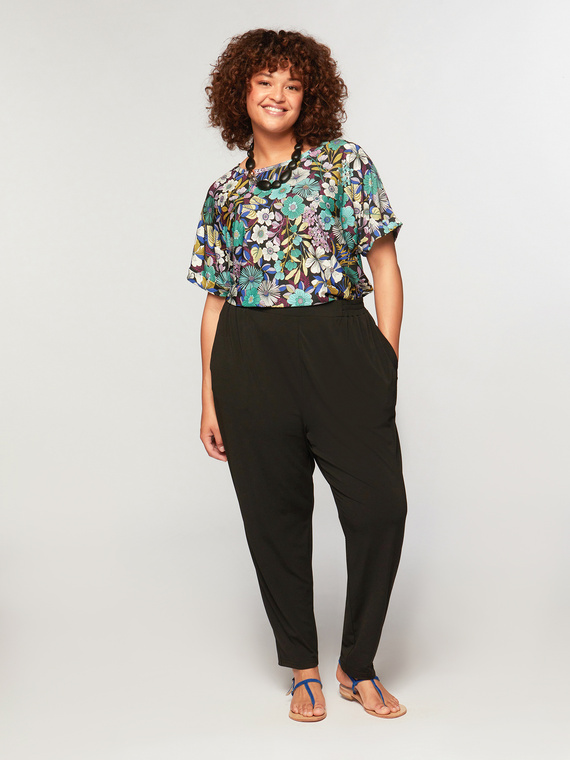 Fiorella Rubino T-shirt floreale con bordo al fondo Donna