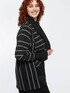 Striped cardigan with knitted collar image number 2