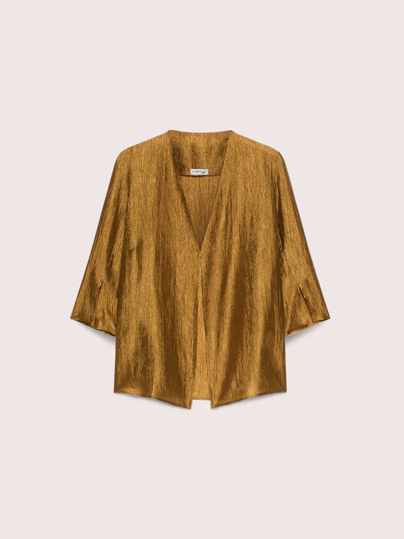 Deconstructed jacket with metallic effect