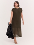 Long knit dress with flounce image number 1