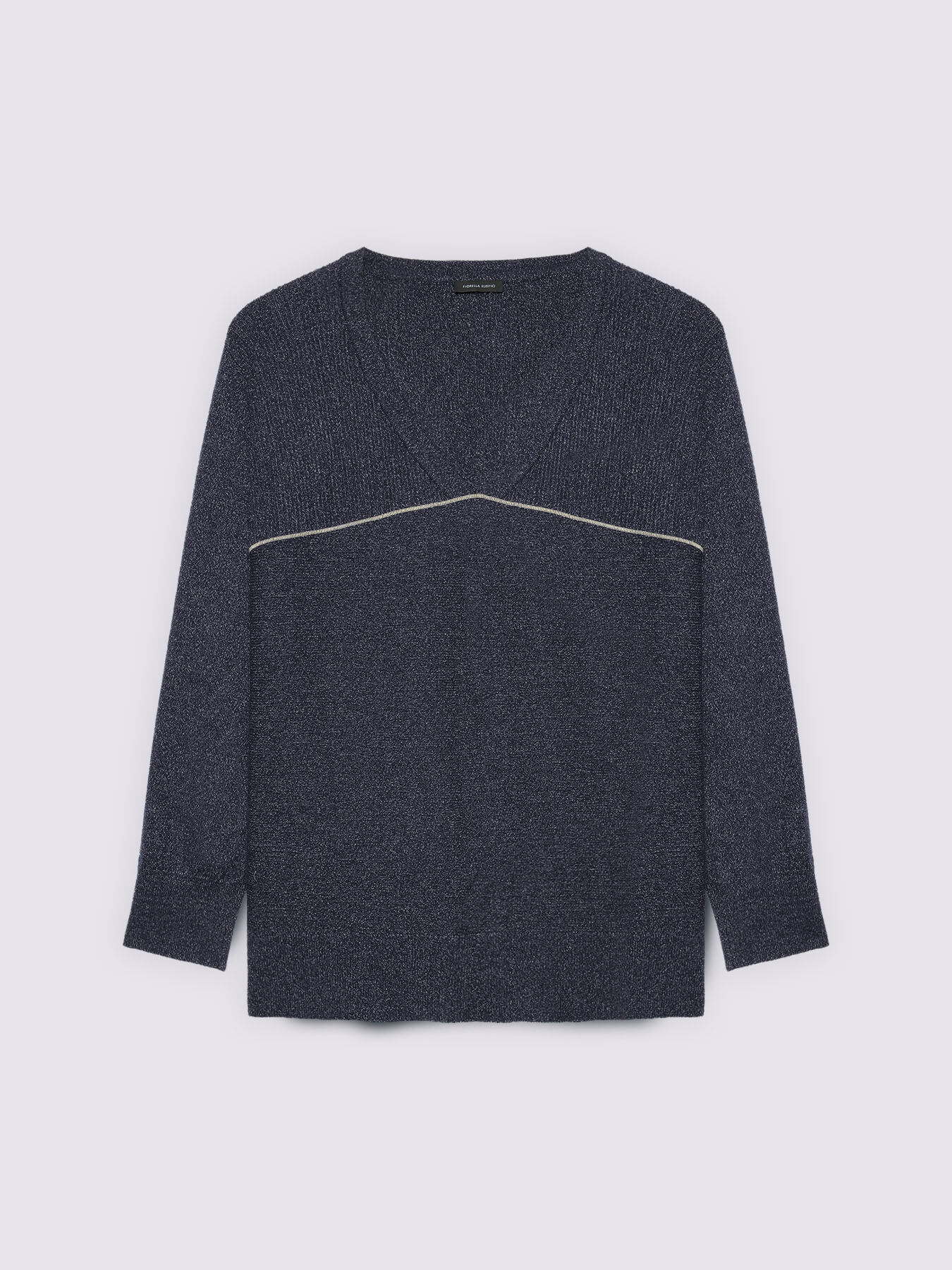 V-Ausschnitt-Pullover aus Lurex image number 4