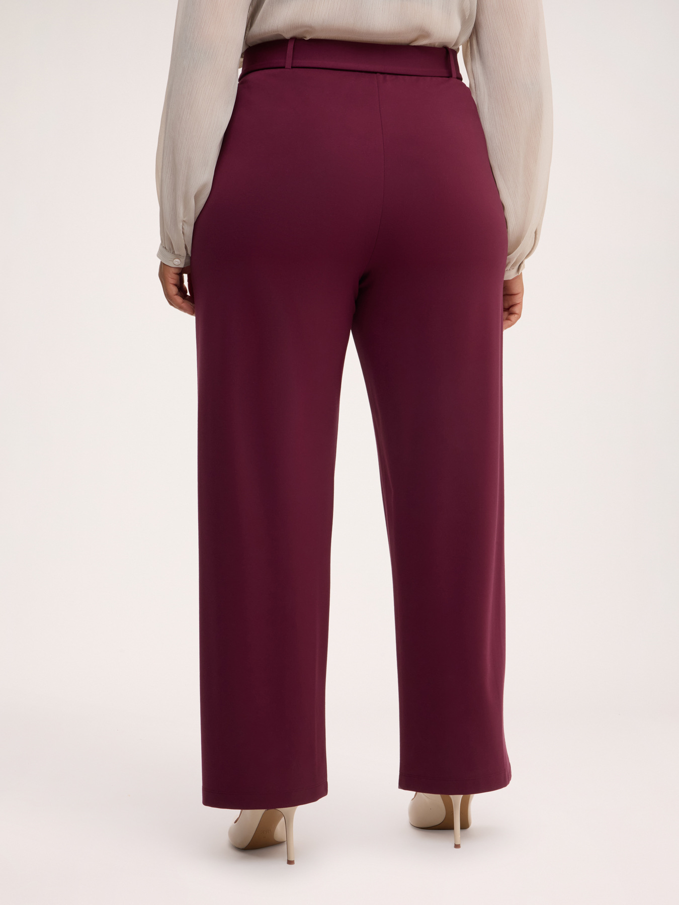 Wide Leg Trousers with Ring Belt image number 1