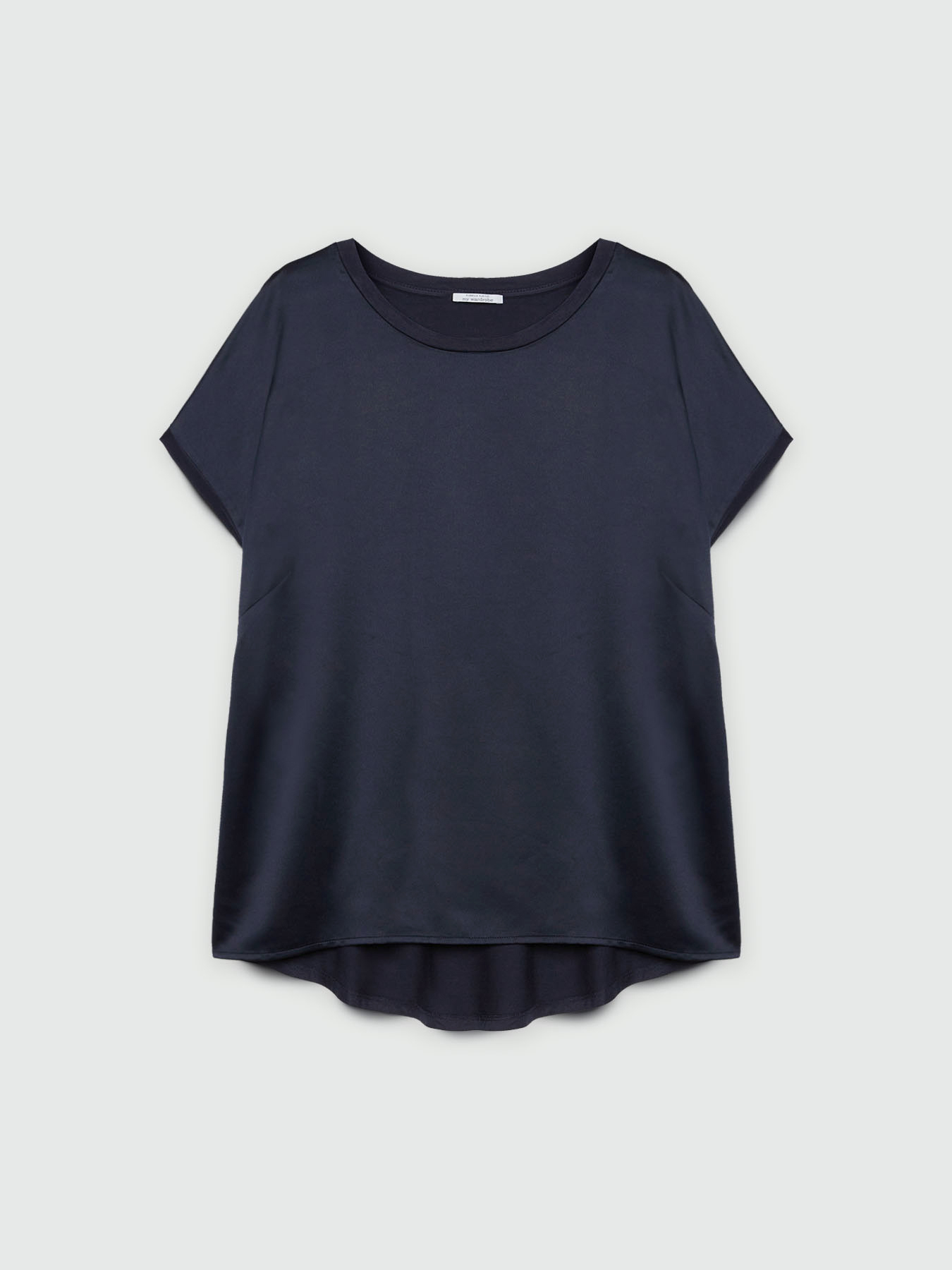 Zweistoffiges T-Shirt mit rundem Ausschnitt und Kimono&auml;rmeln image number 4