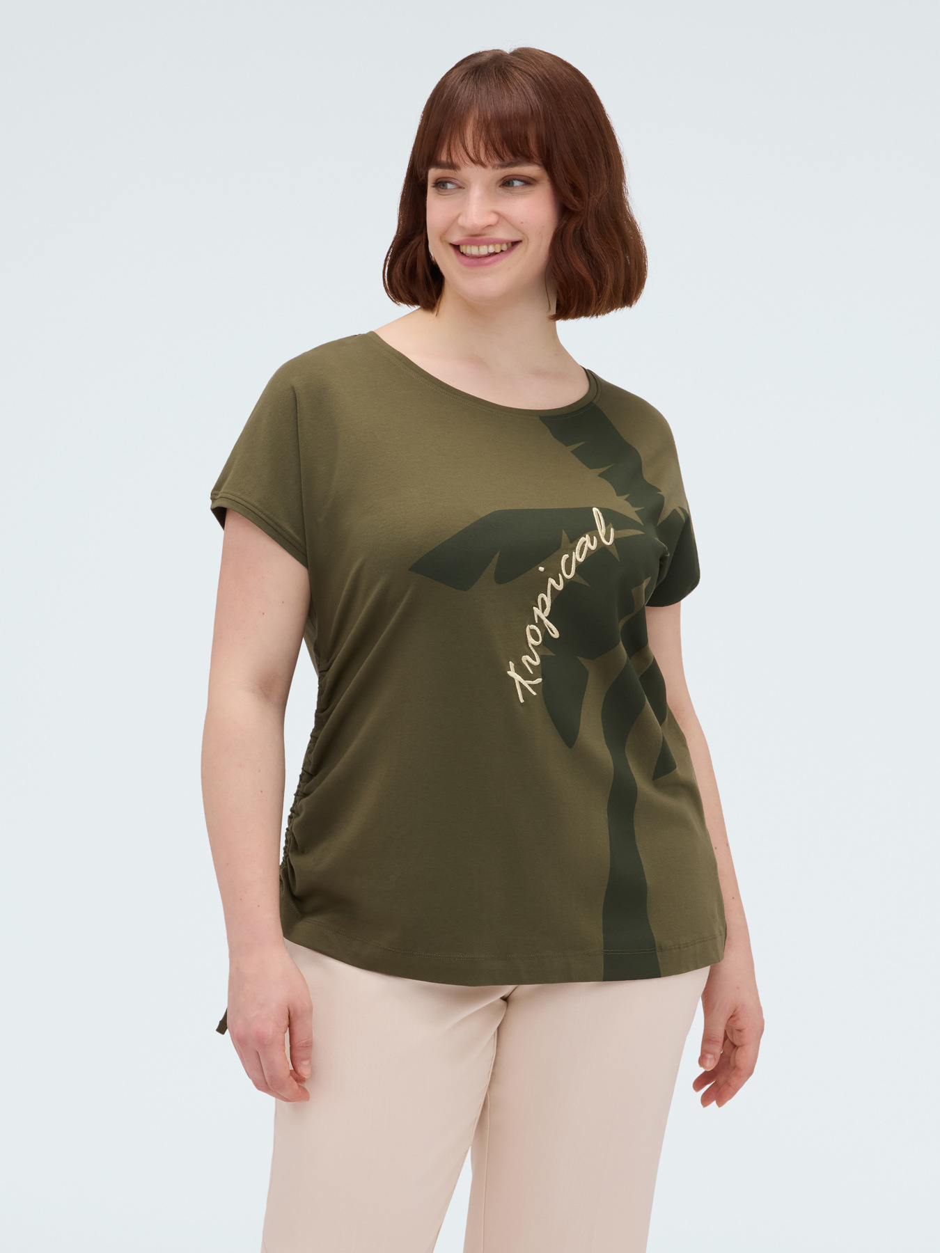 Jersey T-shirt with print and embroidery image number 0