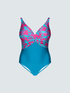 Crossover one-piece swimsuit tropical print image number 1