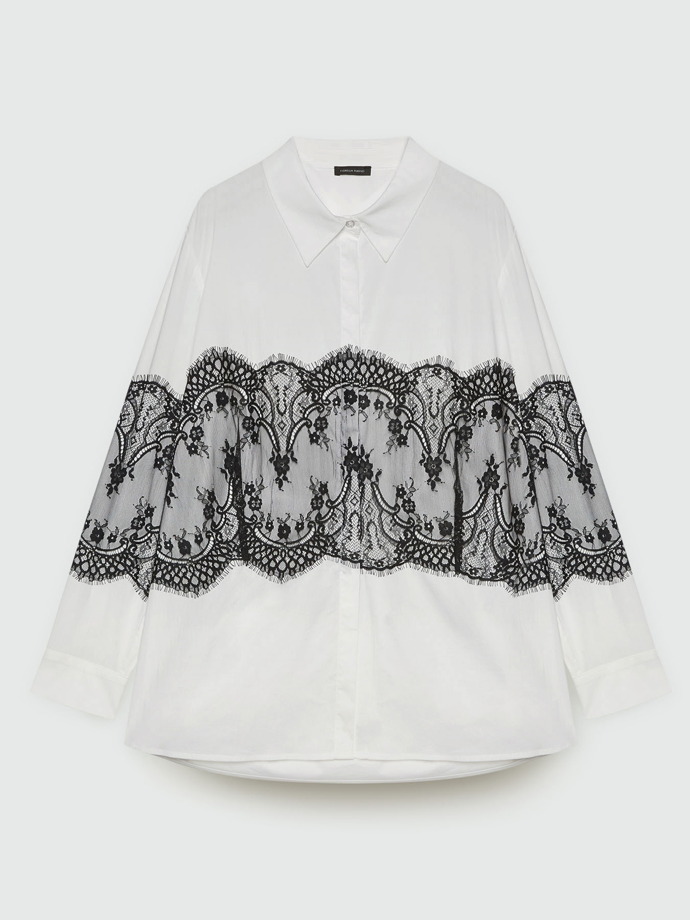 Camicia con maxi inserto in pizzo image number 5