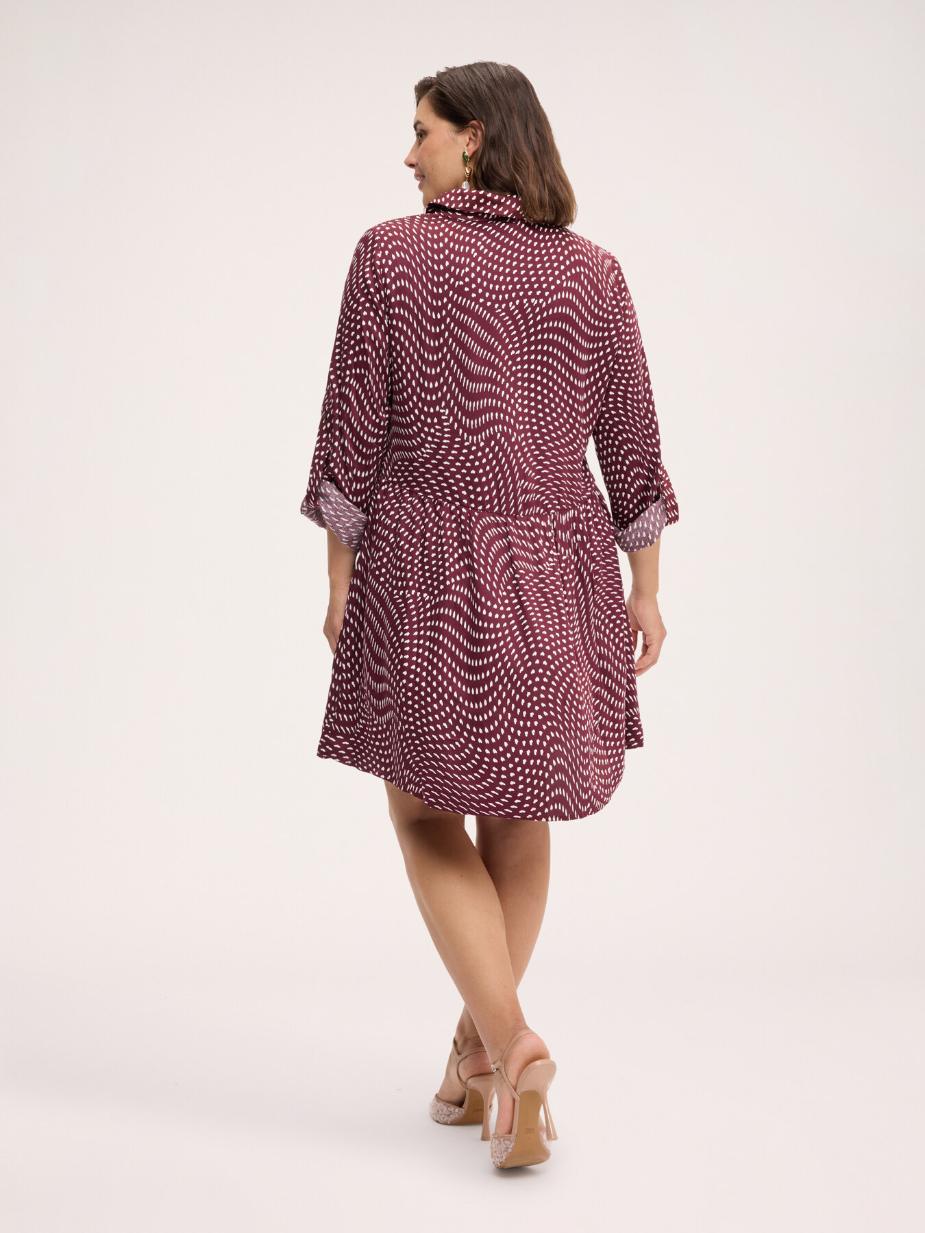 Short chemisier dress in printed muslin image number 1