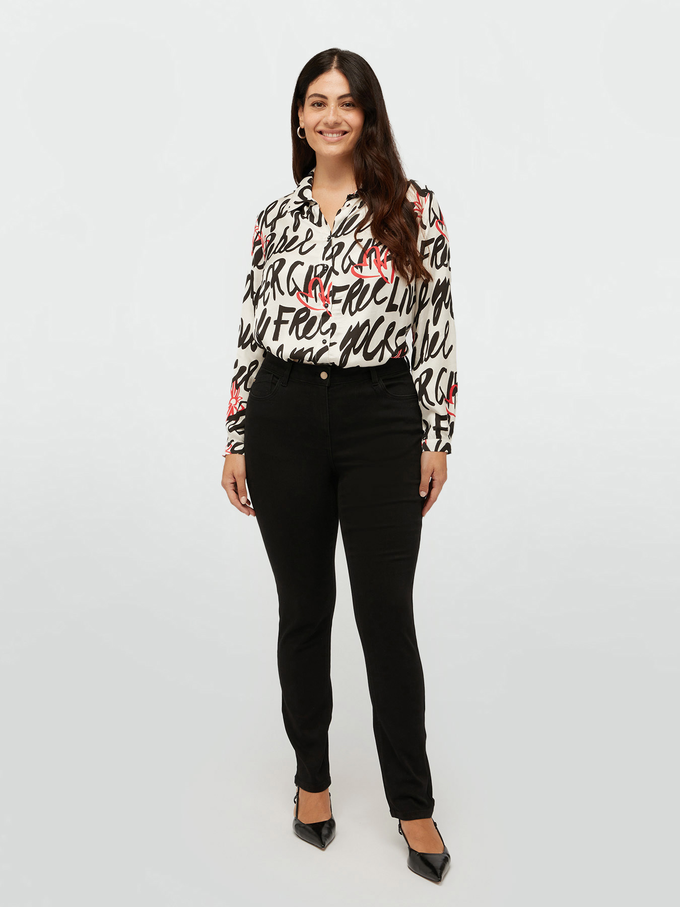 Chemise en satin avec impression de logos image number 0