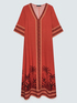 Caftan &agrave; imprim&eacute; ethnique image number 4