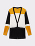 Long colour block cardigan image number 3