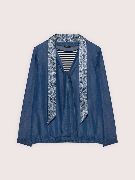 Tencel blouse with tie detail