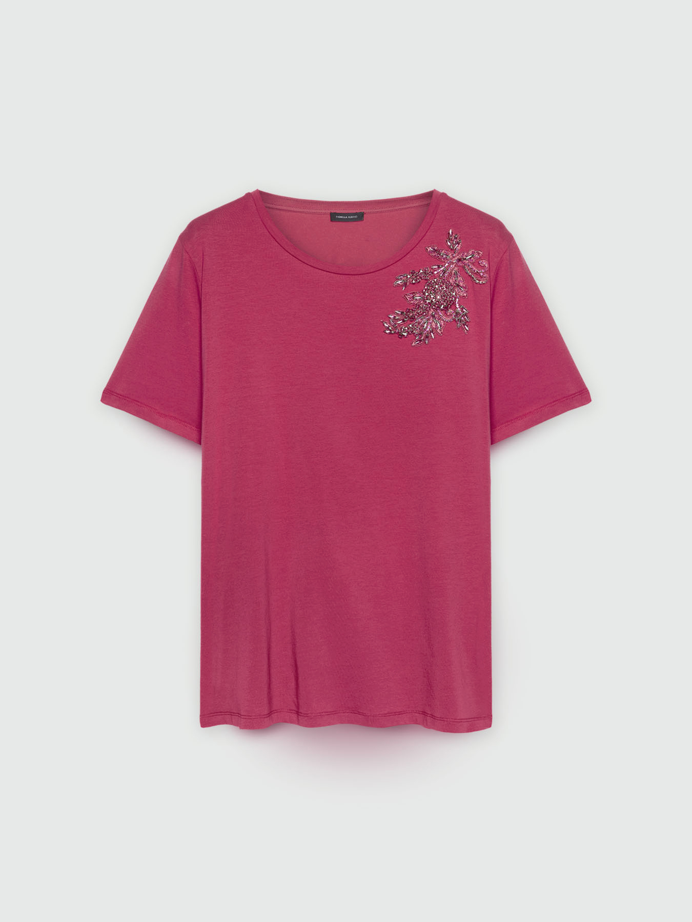 T-shirt with floral embroidery image number 4