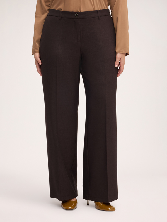 Wide leg trousers with pressed crease