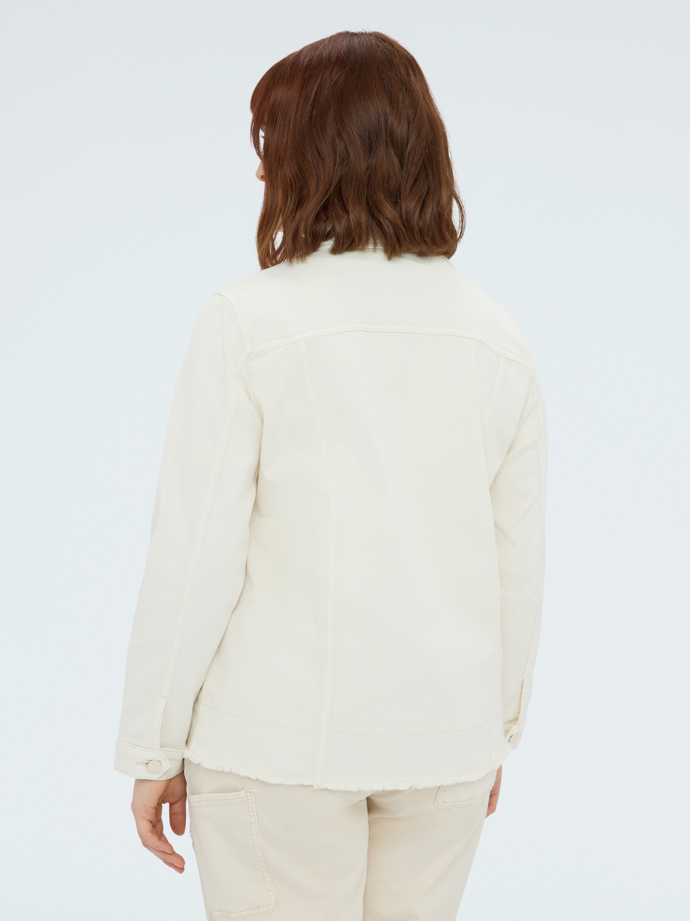 Shacket shirt with floral embroidery image number 3