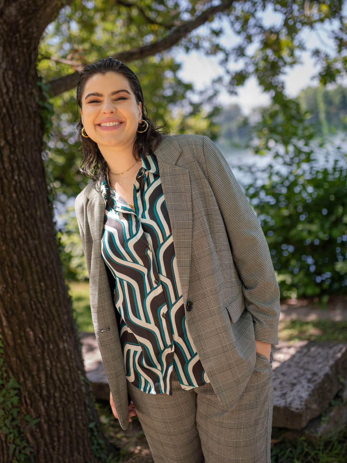 Camicia in raso stampato image number 5