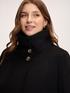 High-collar cape in wool-blend fabric image number 3