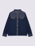 Cardigan avec d&eacute;tails en denim et points lumineux image number 4