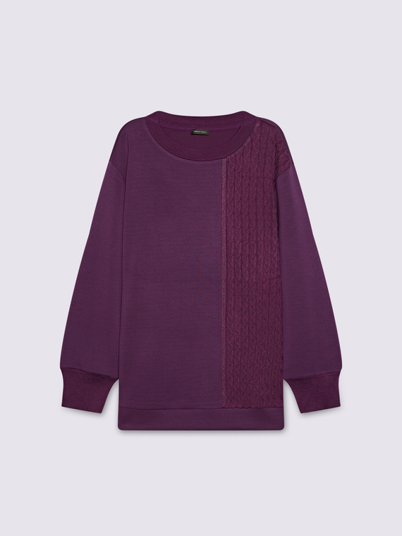 Sudadera de doble tejido con dise&ntilde;o trenzado