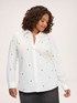 Stretch cotton shirt with all-over embroidery image number 0