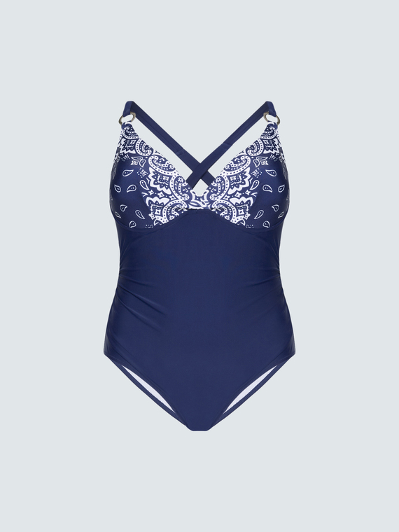 One-piece bandana print swimsuit
