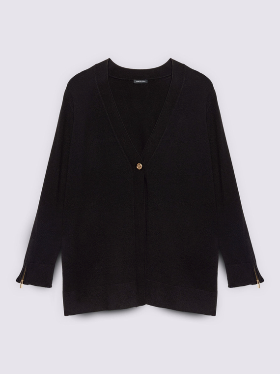Cardigan con dettagli zip - vista alternativa | Fiorella Rubino