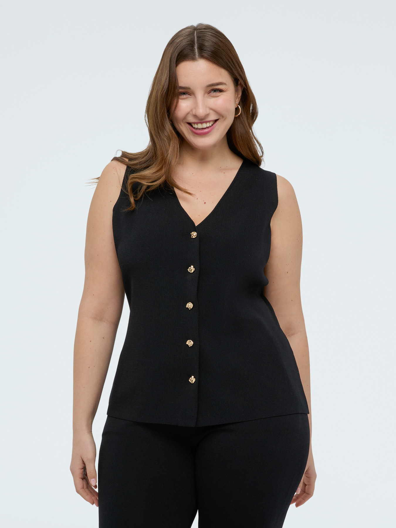 Long knit vest image number 2