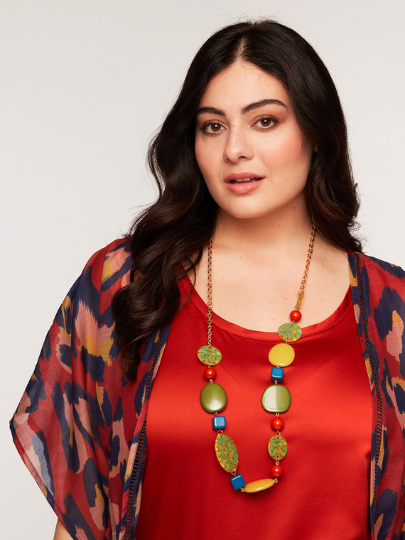 Fiorella Rubino Collana lunga con ciondoli colorati Donna
