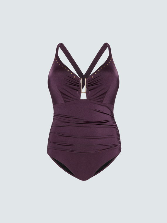 Costume intero con borchie e dettaglio cut out - vista alternativa | Fiorella Rubino