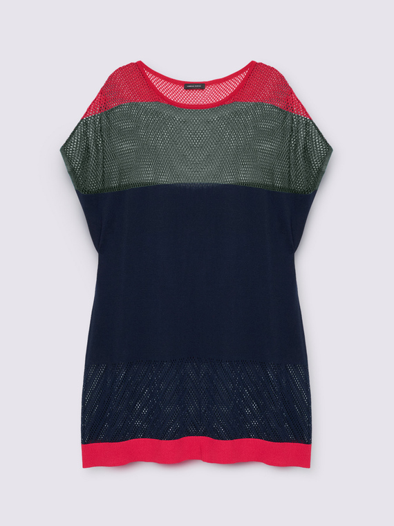 Color block openwork sweater