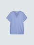 Bi-material T-shirt in viscose satin image number 4