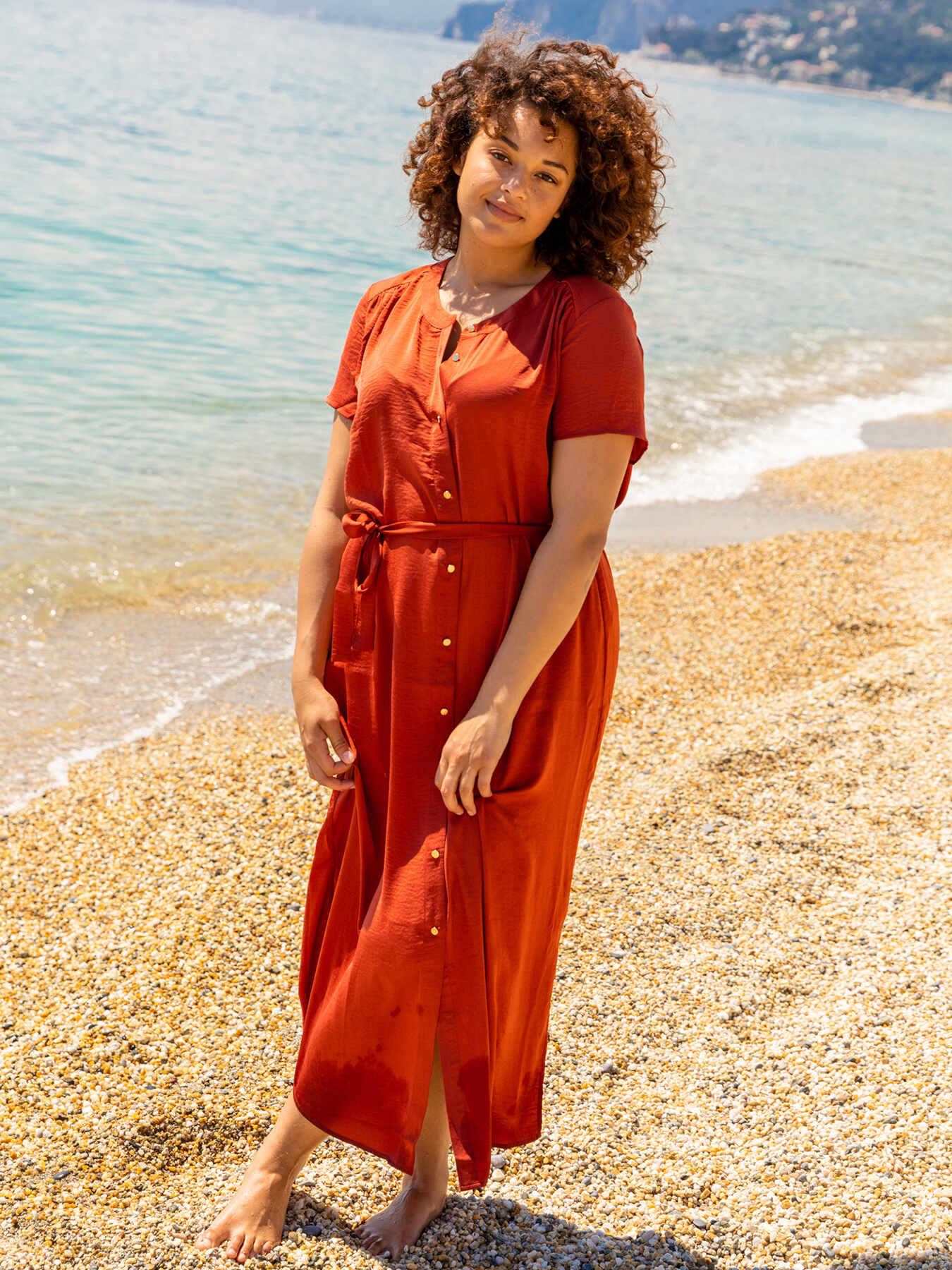 Vestito lungo con cintura image number 3