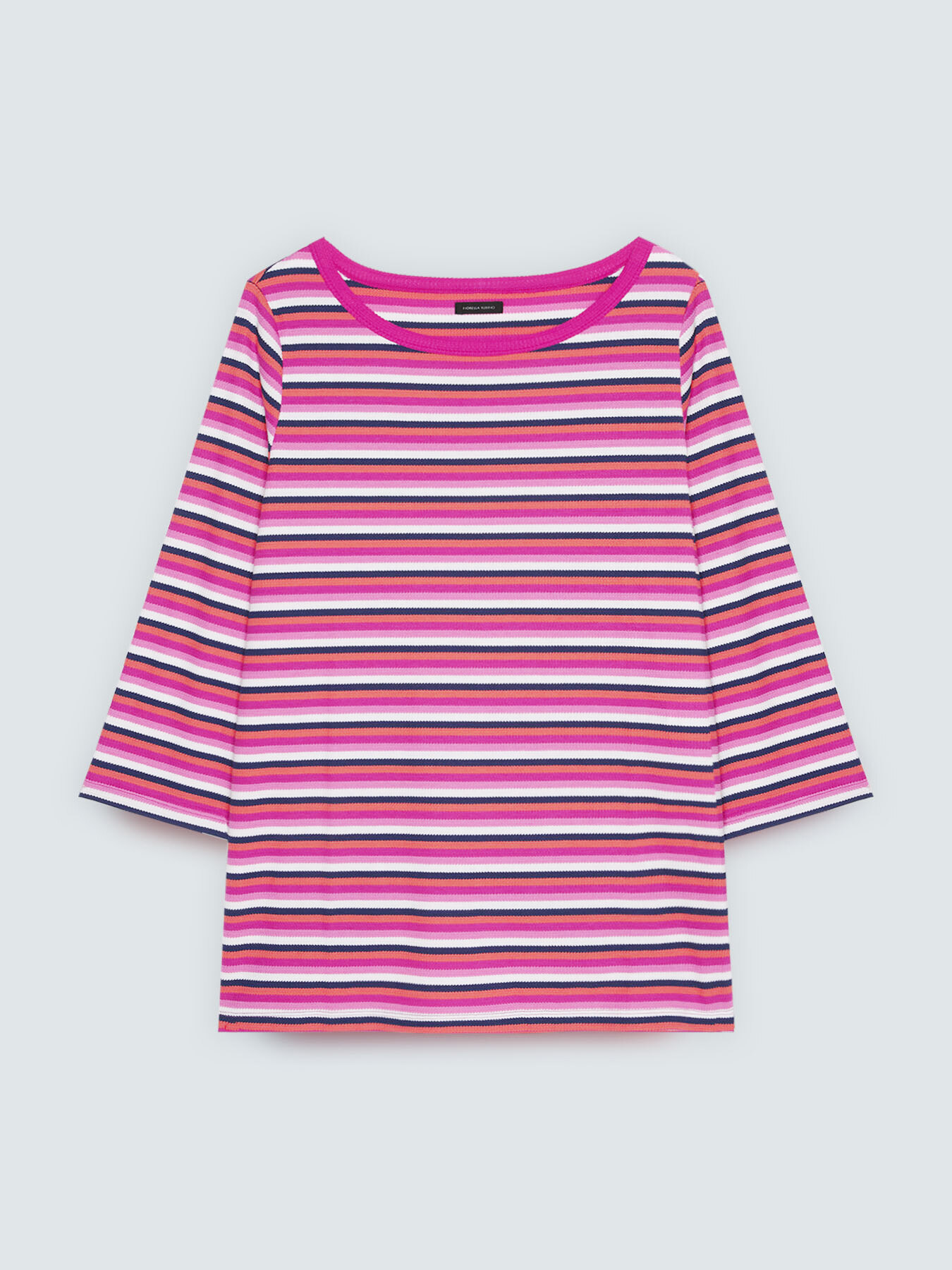 Multicolor striped jersey T-shirt image number 4