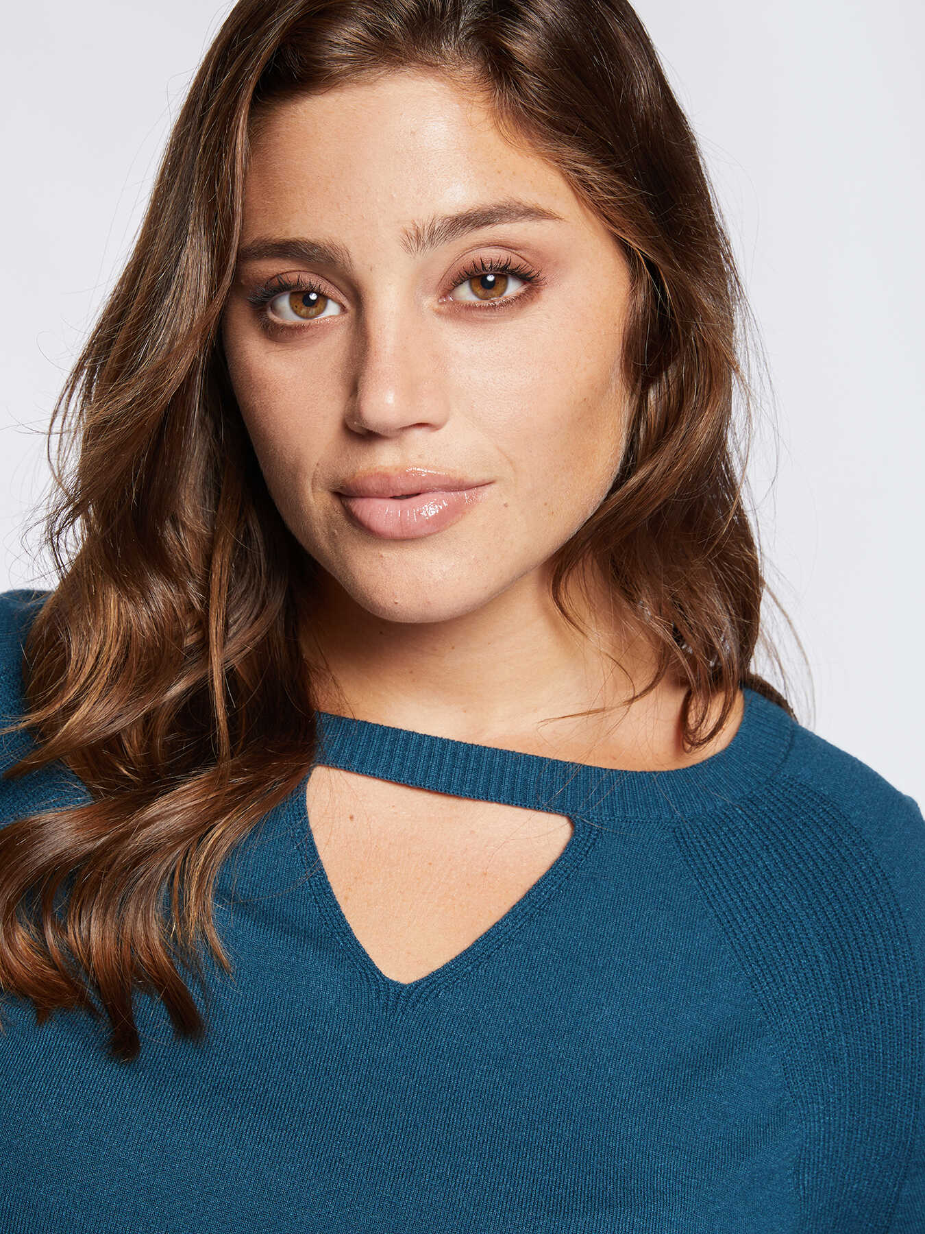 Maglia lunga con inserti in tessuto image number 2