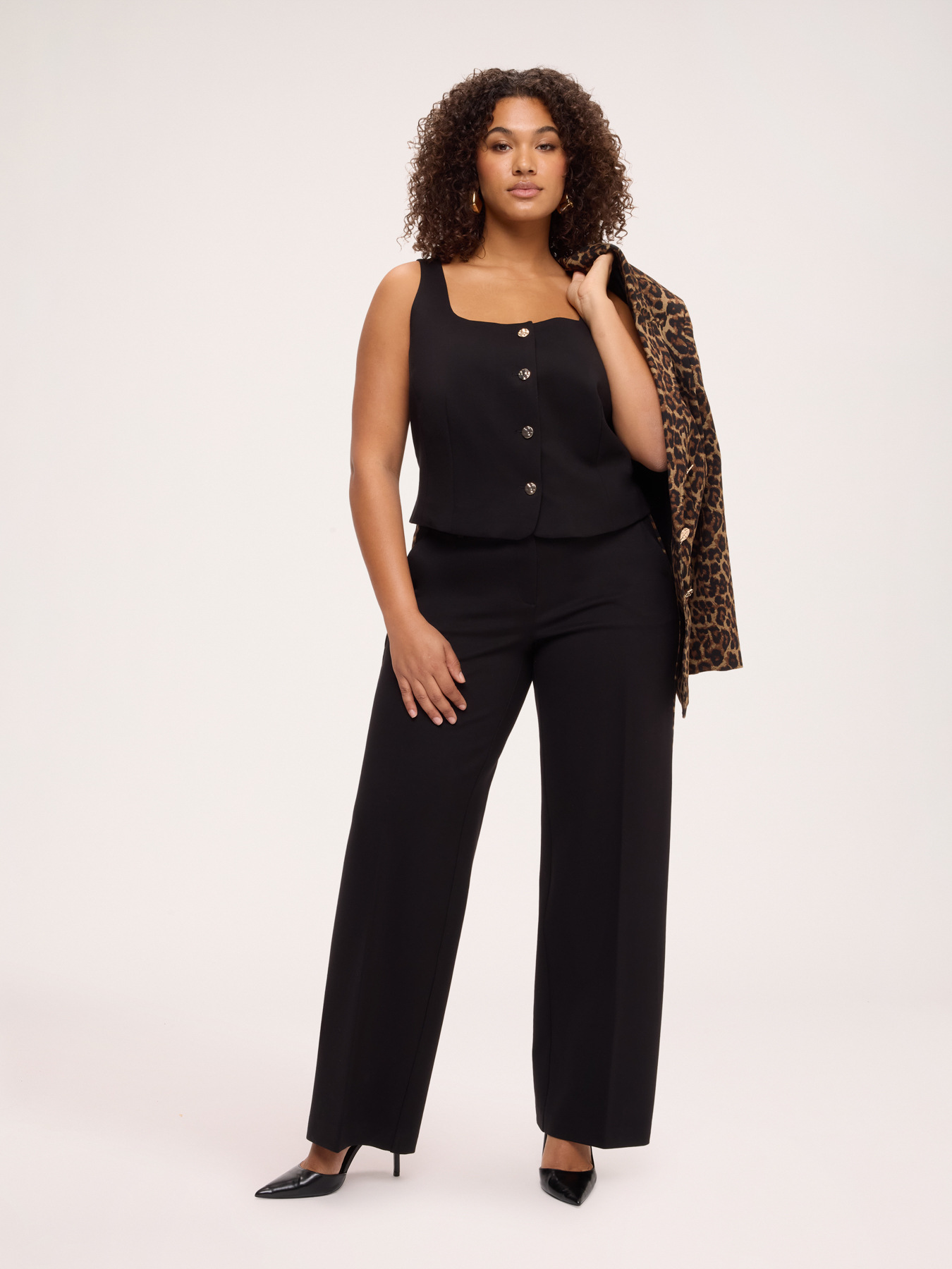 Square neckline corset top in Milano stitch image number 2