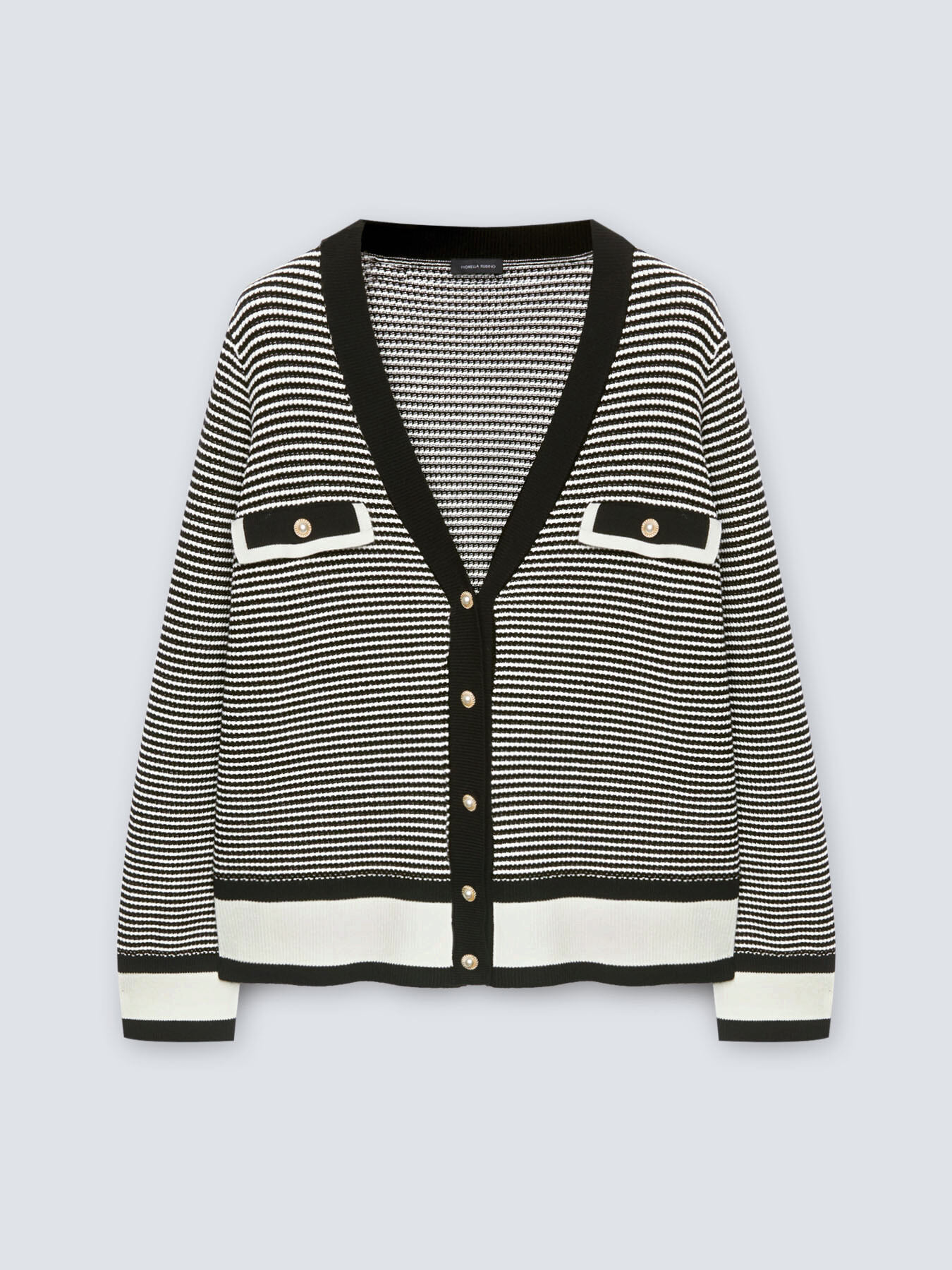 Striped cardigan with buttons image number 3