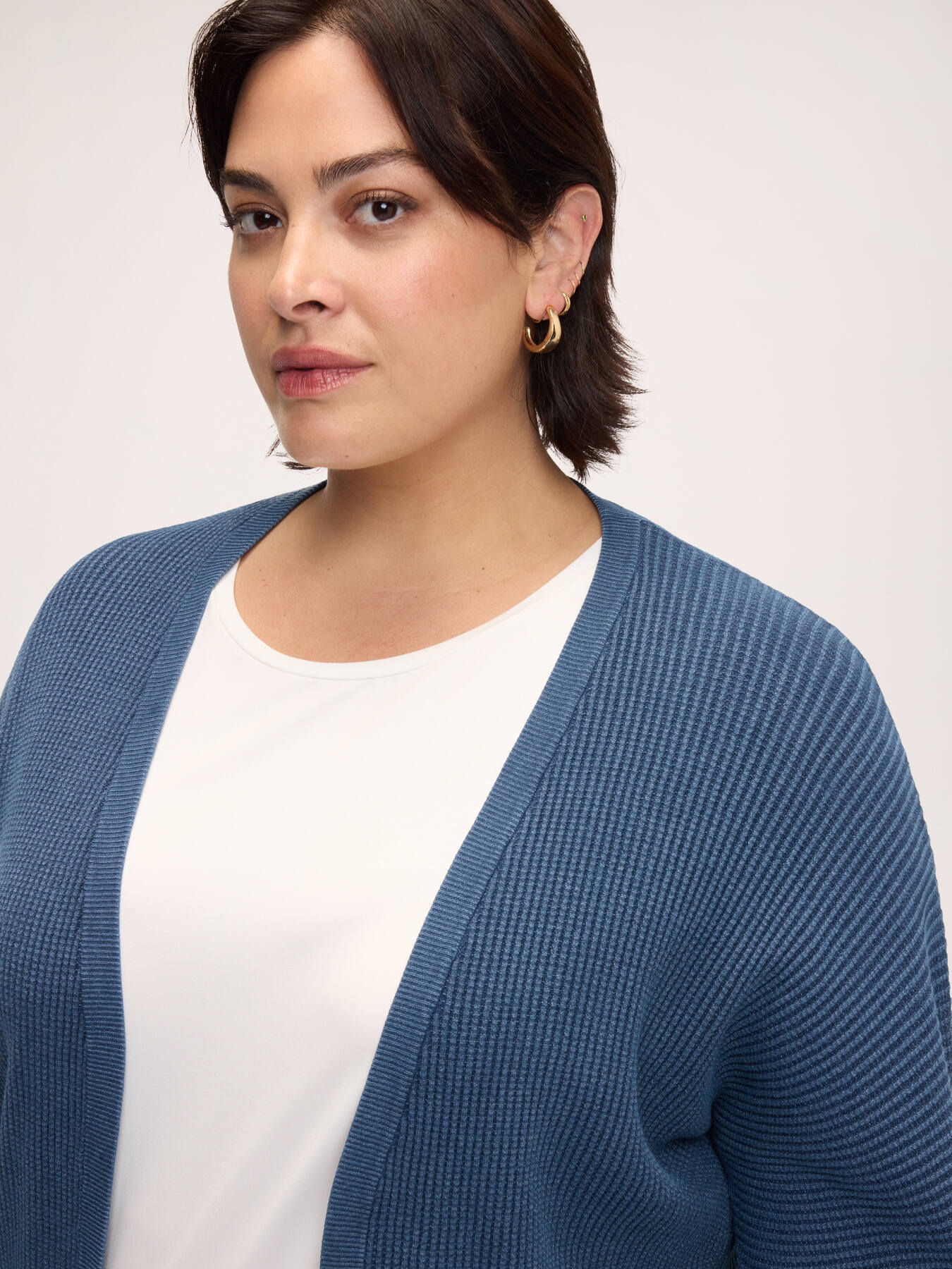 Cardigan en tricot effet denim image number 3