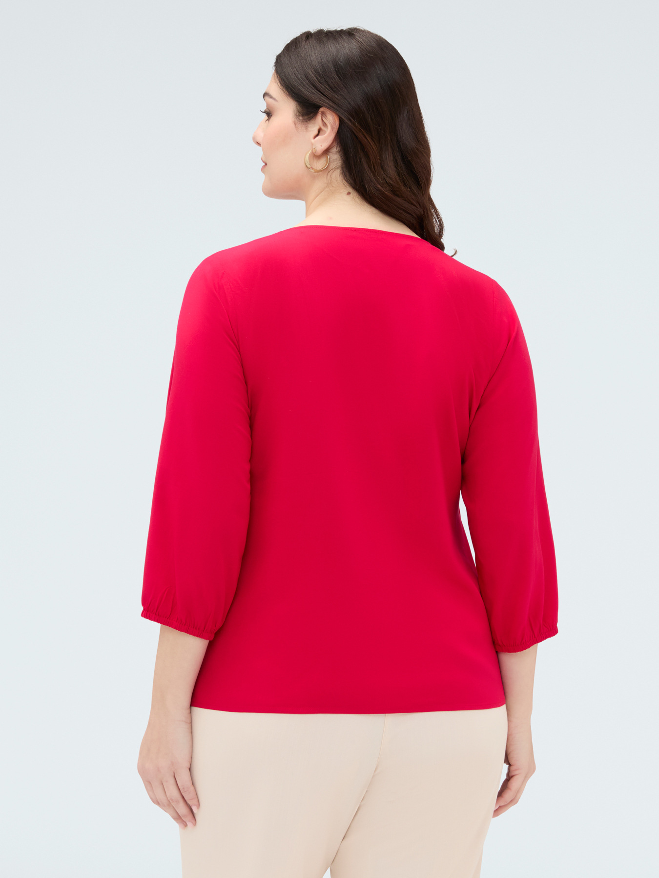 Blusa in viscosa con nodo al fondo image number 0